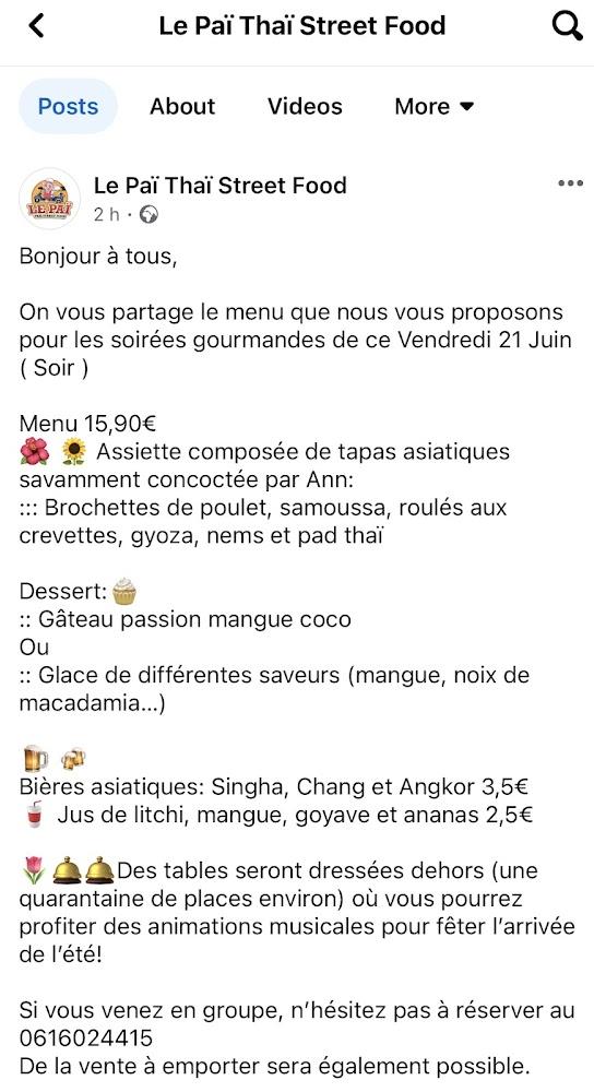Le Paï, Thaï Street Food - Menu Image 1